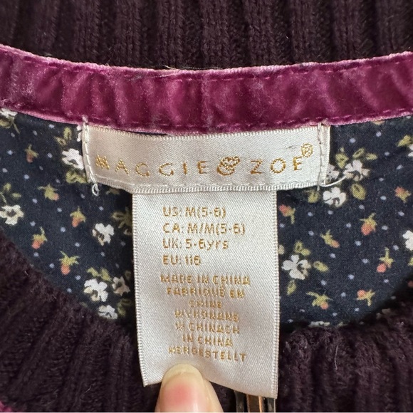 Maggie & Zoe Purple Zipper Sweater Size Medium - Picture 3 of 5